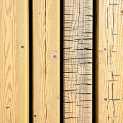 Examine Deck Boards SurfaceScan for warped splintering or cracked boards