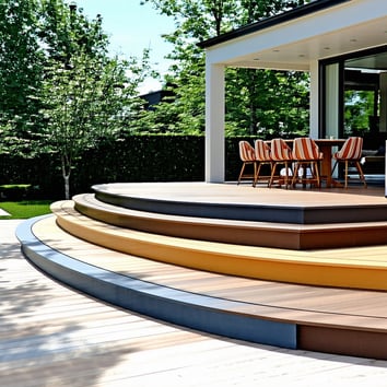 Homeowners who want a strong color impact on their deckand are willing to accept more intensive preparation and deck upkeep in the future-1