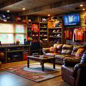 The Sports Fans basement Paradise