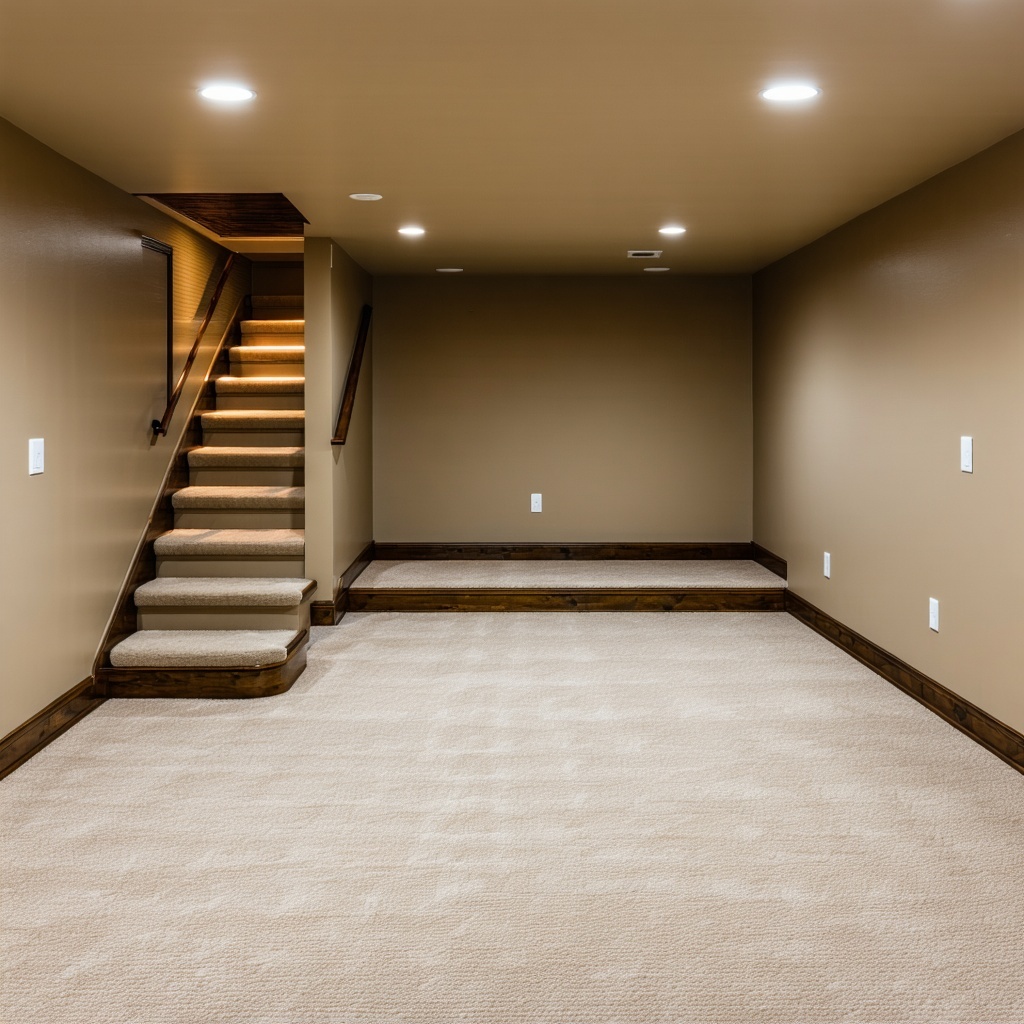 finished basement giving a cozy and welcoming feel to the basement | Home Visions Carpentry