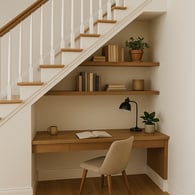 study nook under stairs