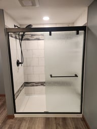 beautiful walk in shower designed and built by Home Visions Carpentry