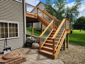 Beautiful deck with grand staircase | Home Visions Carpentry